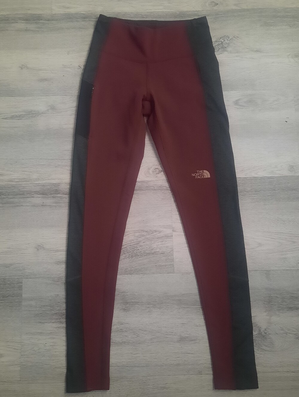 The North Face Burgundy and Gray Fleece Lined Leggings